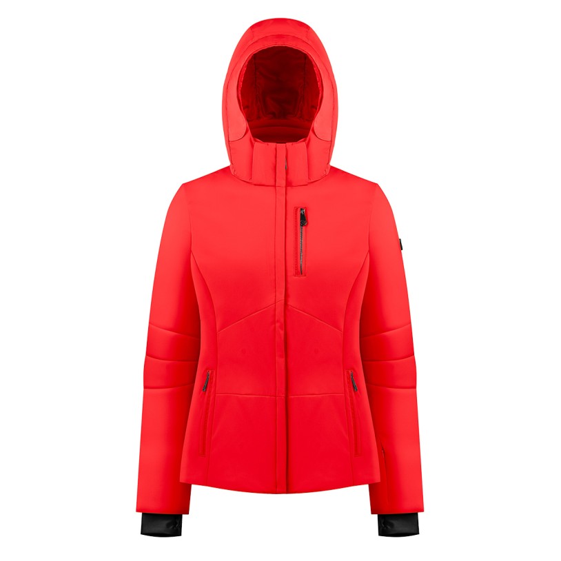 Womens stretch ski jacket scarlet red Emma
