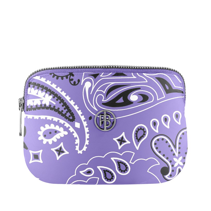 Ski belt bag paisley purple Pouci