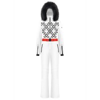 Womens overall snow white with fake fur