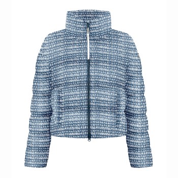 Womens synthetic down ski jacket tweed gothic blue