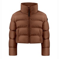 Girls synthetic down ski jacket choco brown