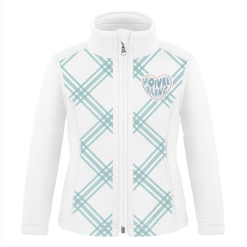 Girls micro fleece jacket cross aloe blue