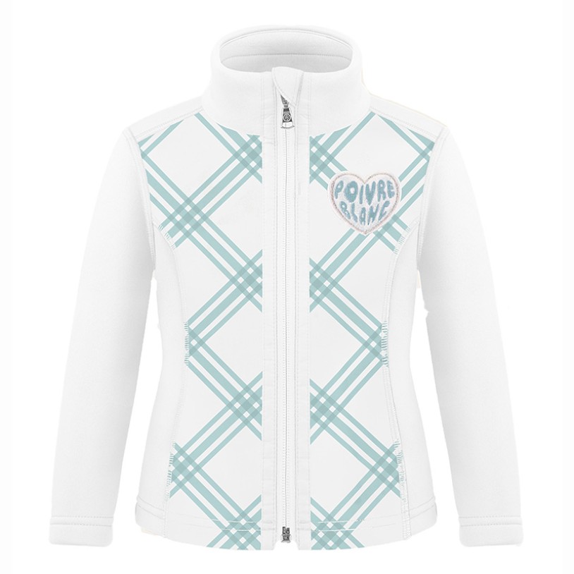 Girls micro fleece jacket cross aloe blue