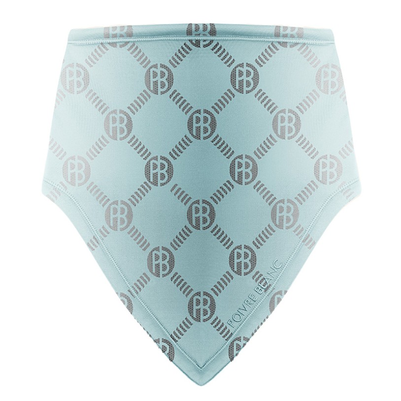 Womens neck warmer monogram aloe blue
