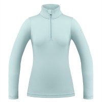 Womens base layer with zip aloe blue