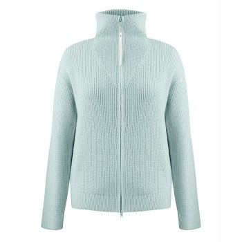 Womens knit jacket aloe blue
