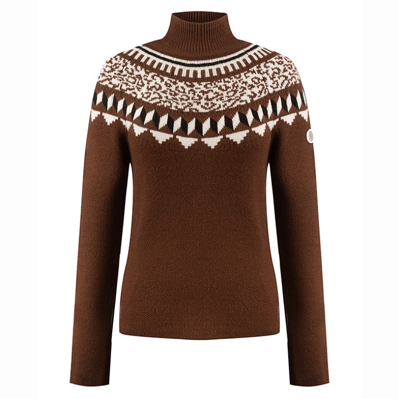 Womens knit pullover choco brown