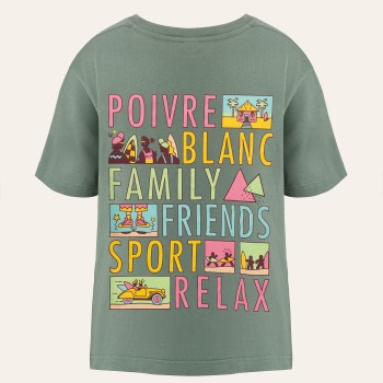 Girls cotton t-shirt letters military green