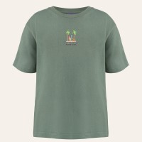 Girls cotton t-shirt van military green