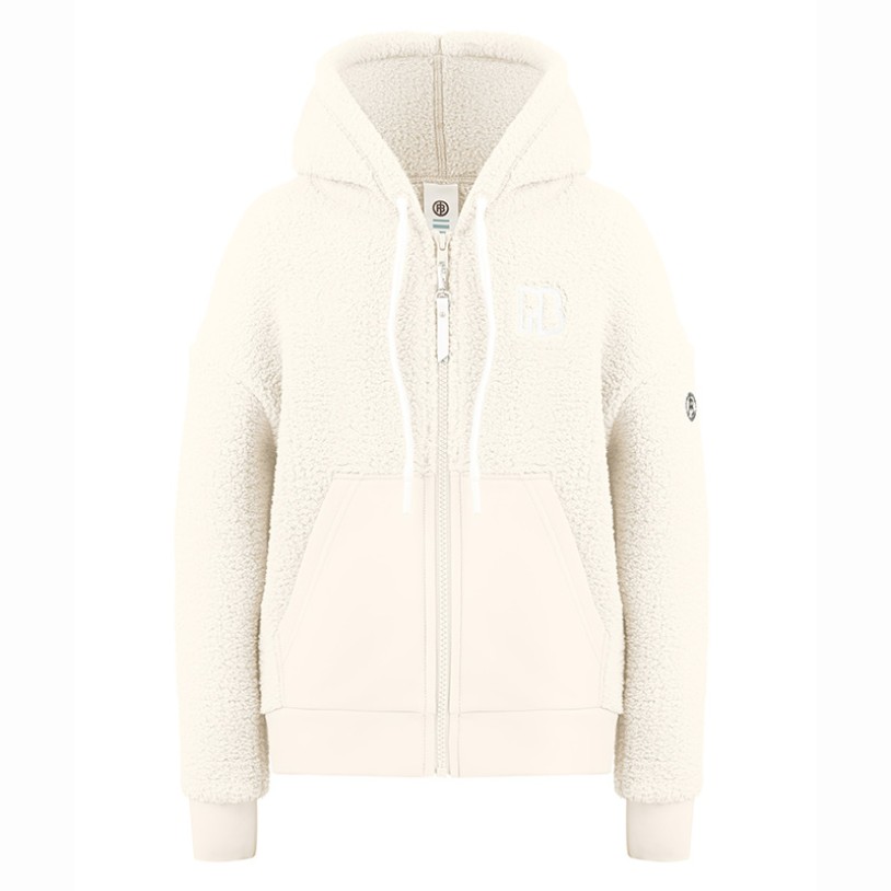 Girls sherpa hoody natural white