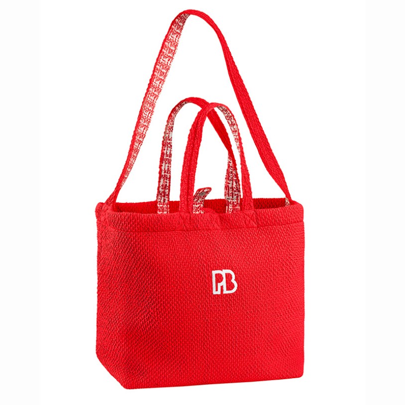 Fleece tote bag scarlet red