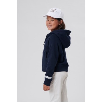 Girls blue cotton jacket with hoody