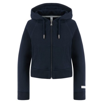 Girls blue cotton jacket with hoody