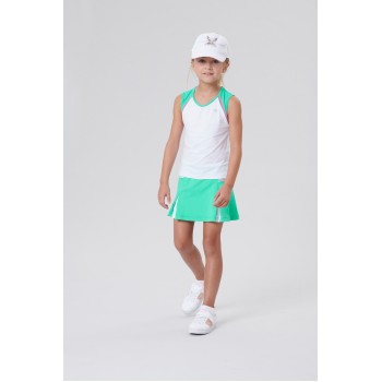Girls meryl stretch skort emerald green/white