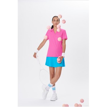 Womens polo t-shirt lady pink (recycled)