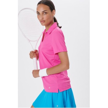 Womens polo t-shirt lady pink (recycled)