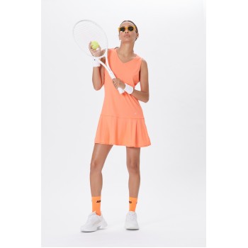 Womens eco light indigo orange dress (recycled)