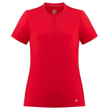 Womens polo shirt cherry red