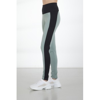 Womens leggings leaf green/black