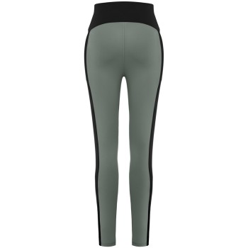 Womens leggings leaf green/black