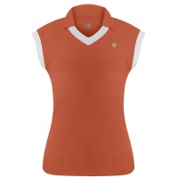 Womens polo shirt electro orange/white
