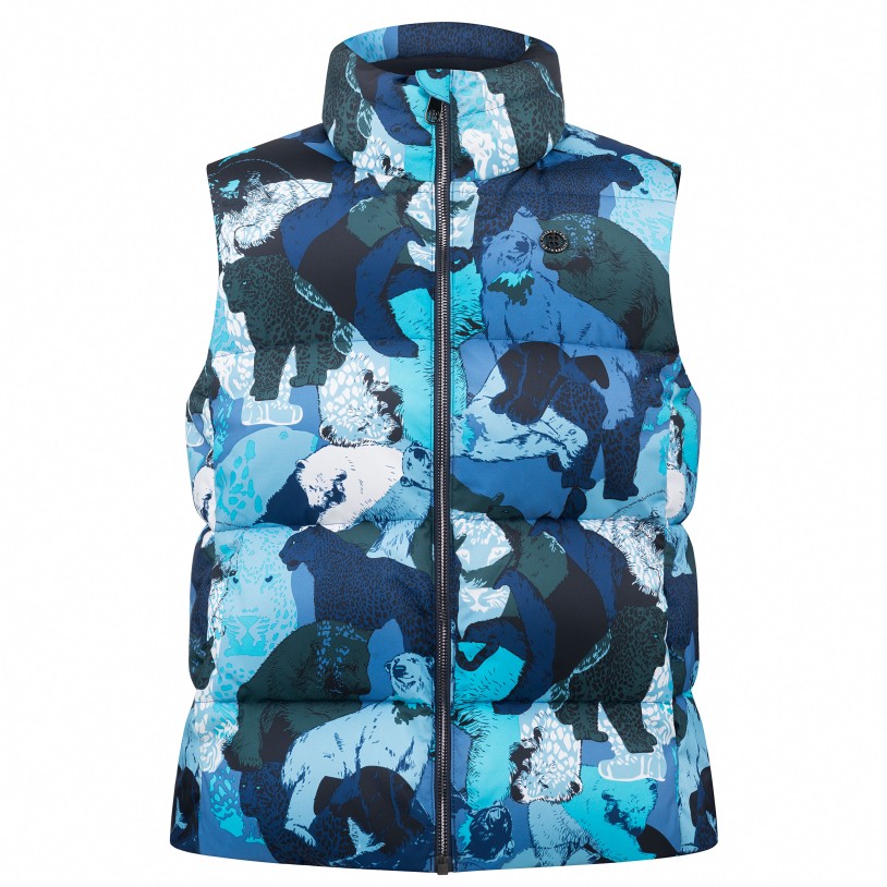 Womens synthetic down vest nature blue