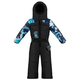 Boys ski overall black/nature blue
