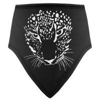 Womens neck warmer leopard black
