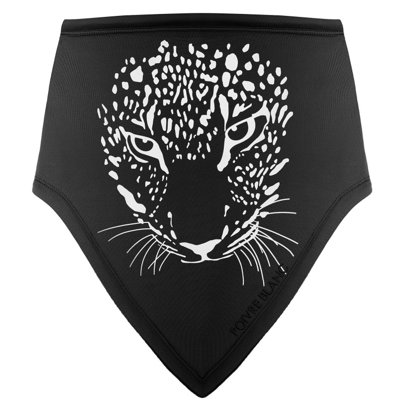 Womens neck warmer leopard black