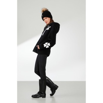 Womens fleece jacket sherpa black