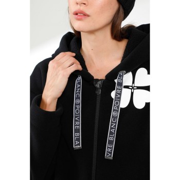Womens fleece jacket sherpa black